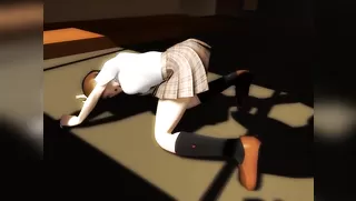 Naughty shadow in the twilight time in school