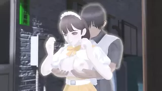 A waitress of the family restaurant in the backstreet