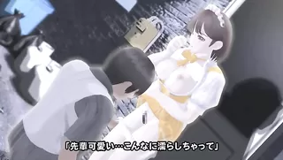 A waitress of the family restaurant in the backstreet