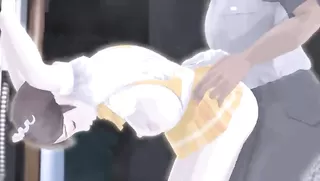 A waitress of the family restaurant in the backstreet