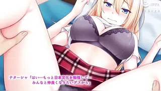 The japanese culture training that the blond girl foreign student who is a pure whip whip is sex The motion anime