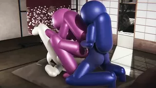 Among Us Porn - Blue Fucks White and Pink - Futanari
