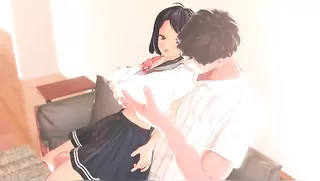 The Busty JK Living On the Same Floor Accidently Came in My House, SO I Came in Her